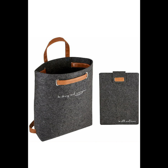 Faithworks Convertible Felt Backpack & Laptop Sleeve Dark Gray - Picture 1 of 3